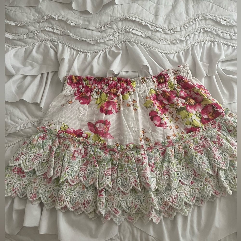 LoveShackFancy Floral print skirt Size L